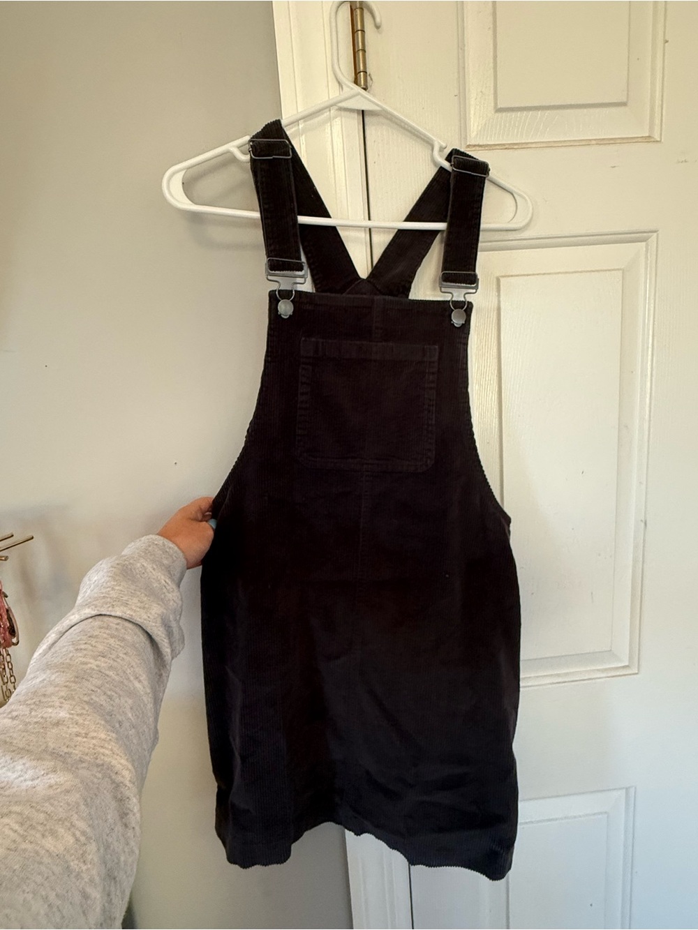 Black Corduroy overall dress